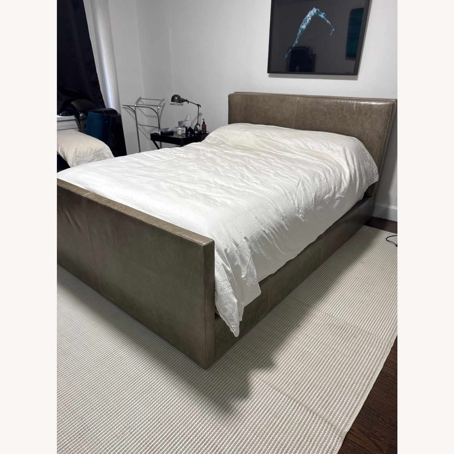 Leather Bed Frame Queen - image-1