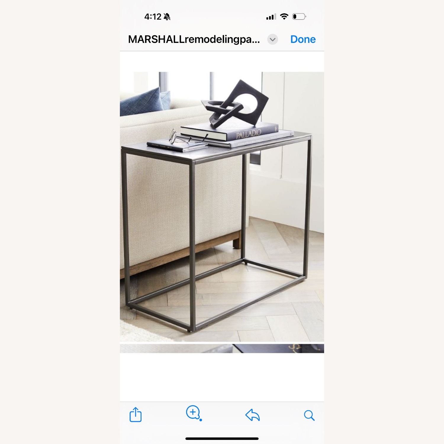 Pottery Barn Duke Metal Side Table - image-1