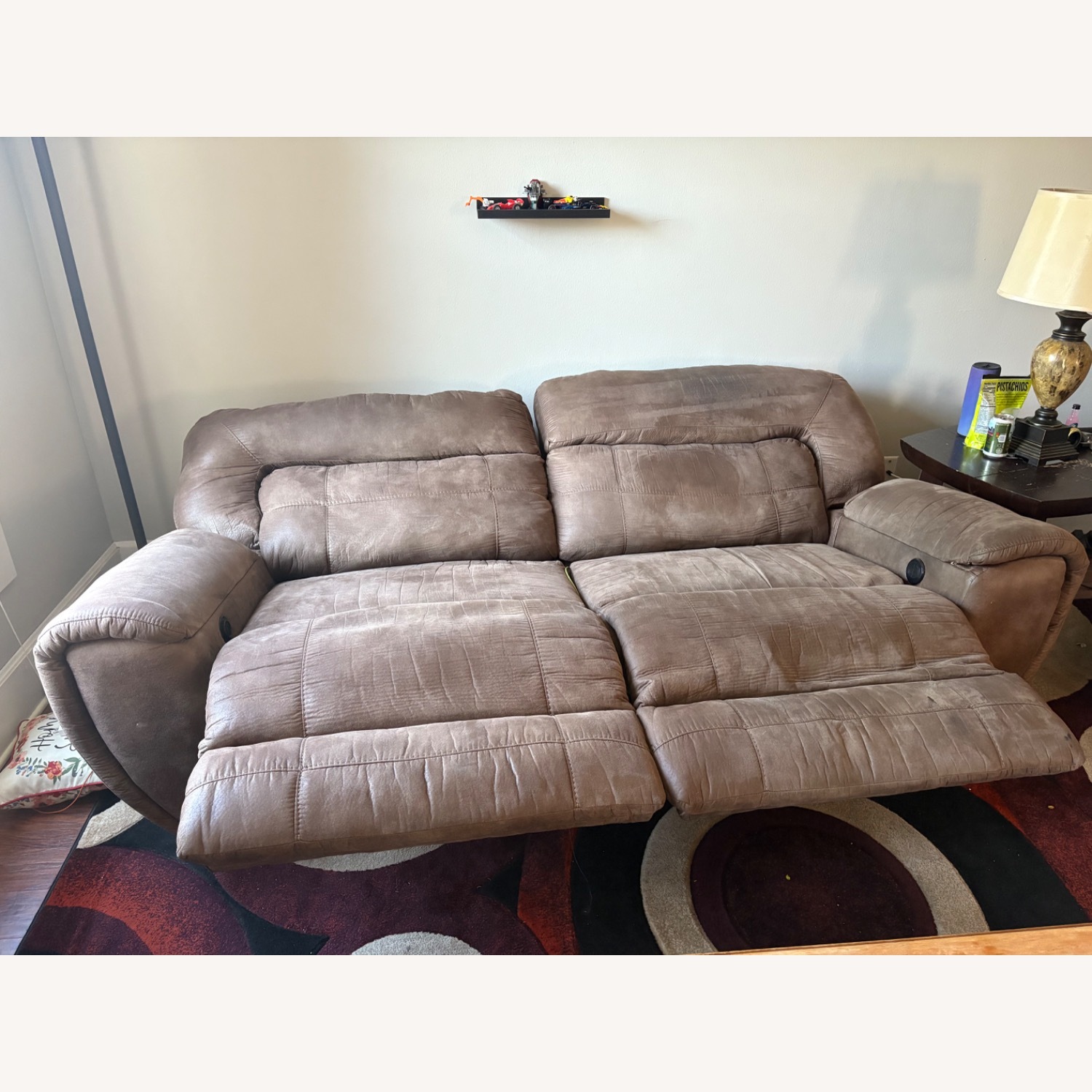 Light Brown Fabric 2 Seater Sofa - image-2