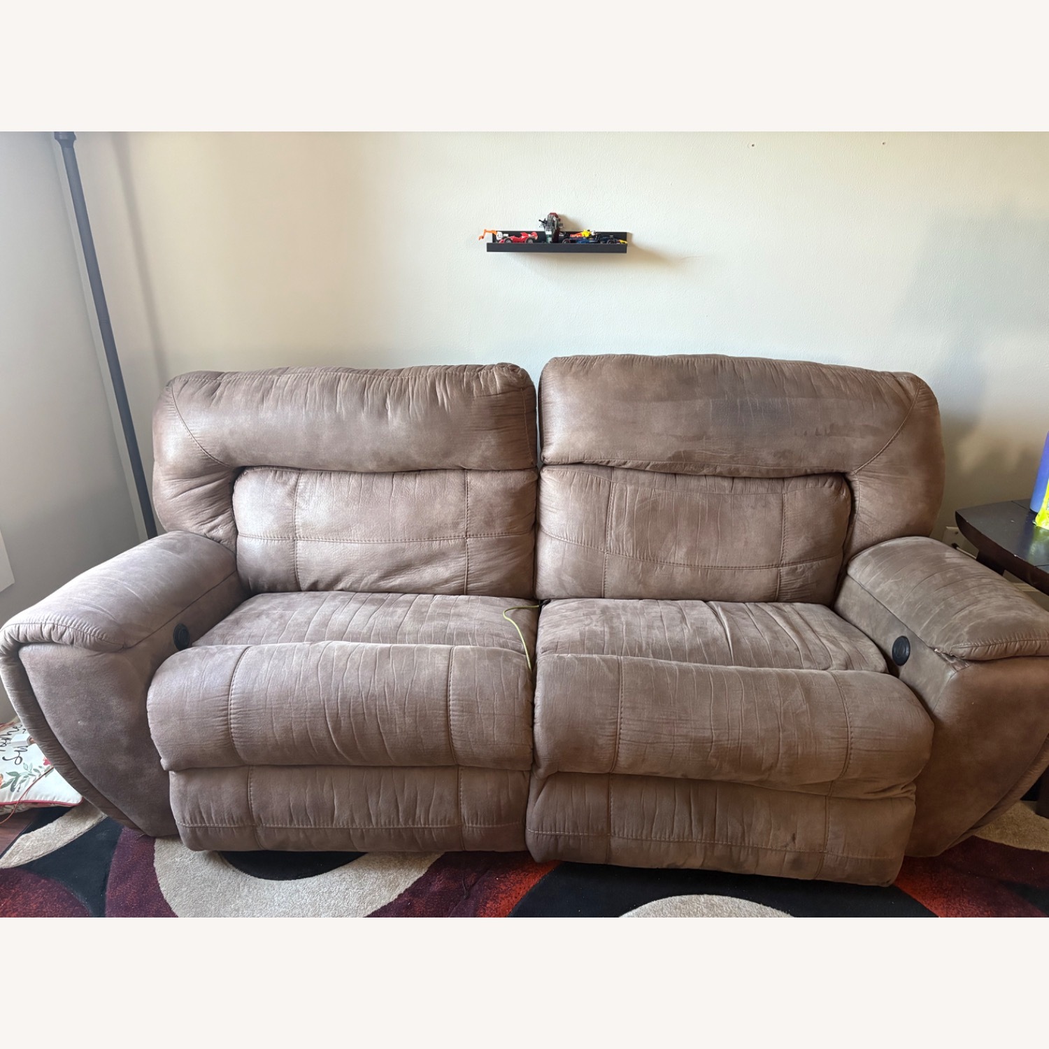 Light Brown Fabric 2 Seater Sofa - image-1