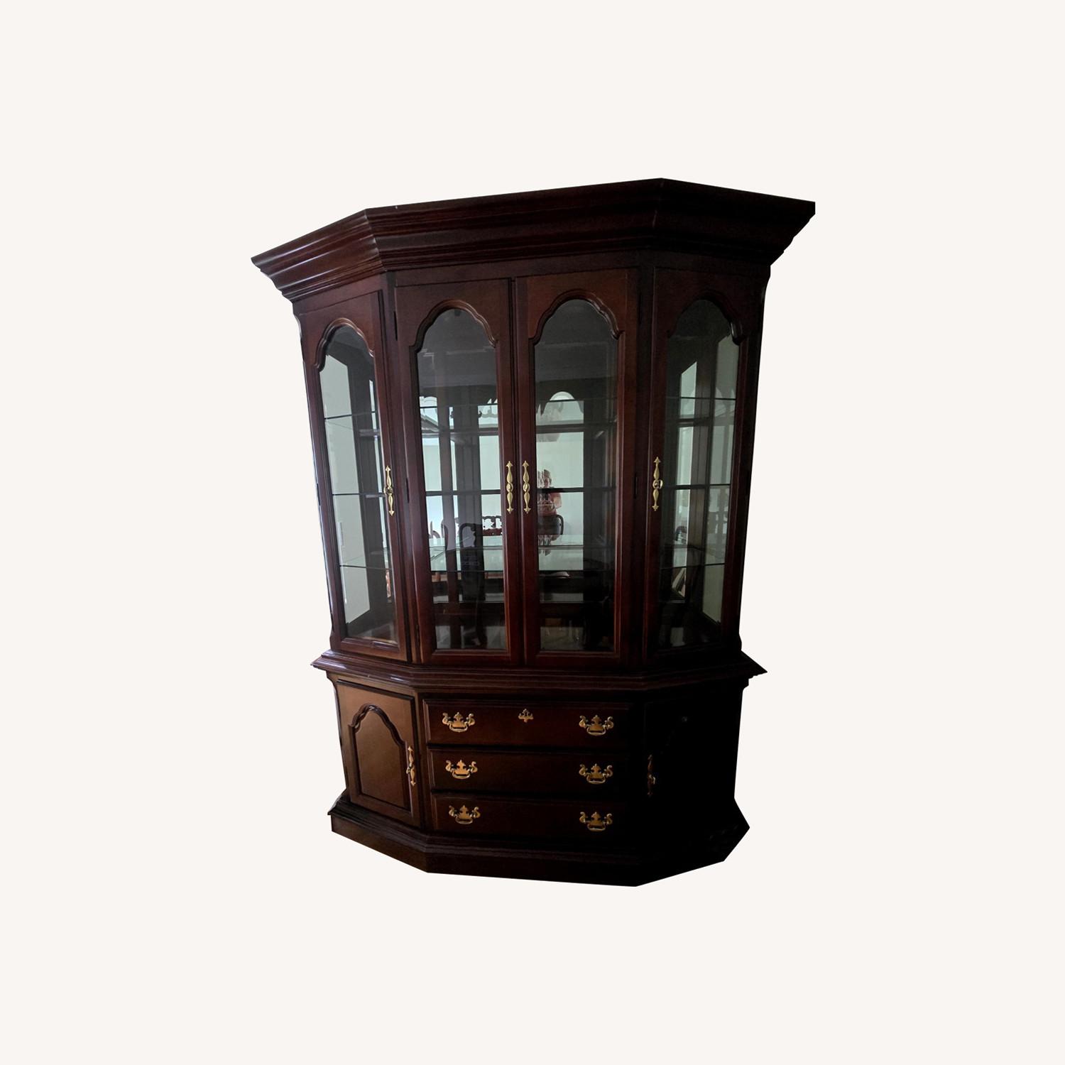 Dark Brown Wood Armoire - image-0