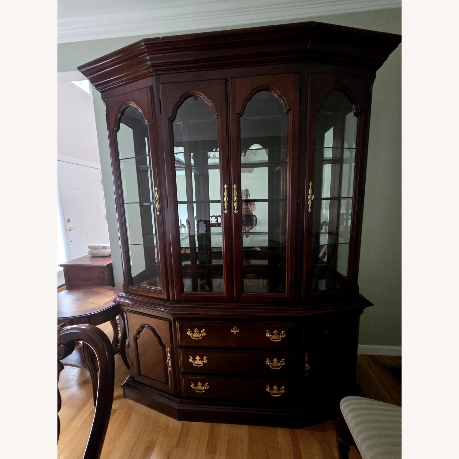 Dark Brown Wood Armoire - image-1