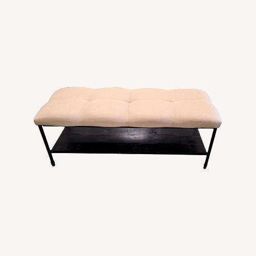 Used Upholstered Bench With Metal Frame for sale on AptDeco