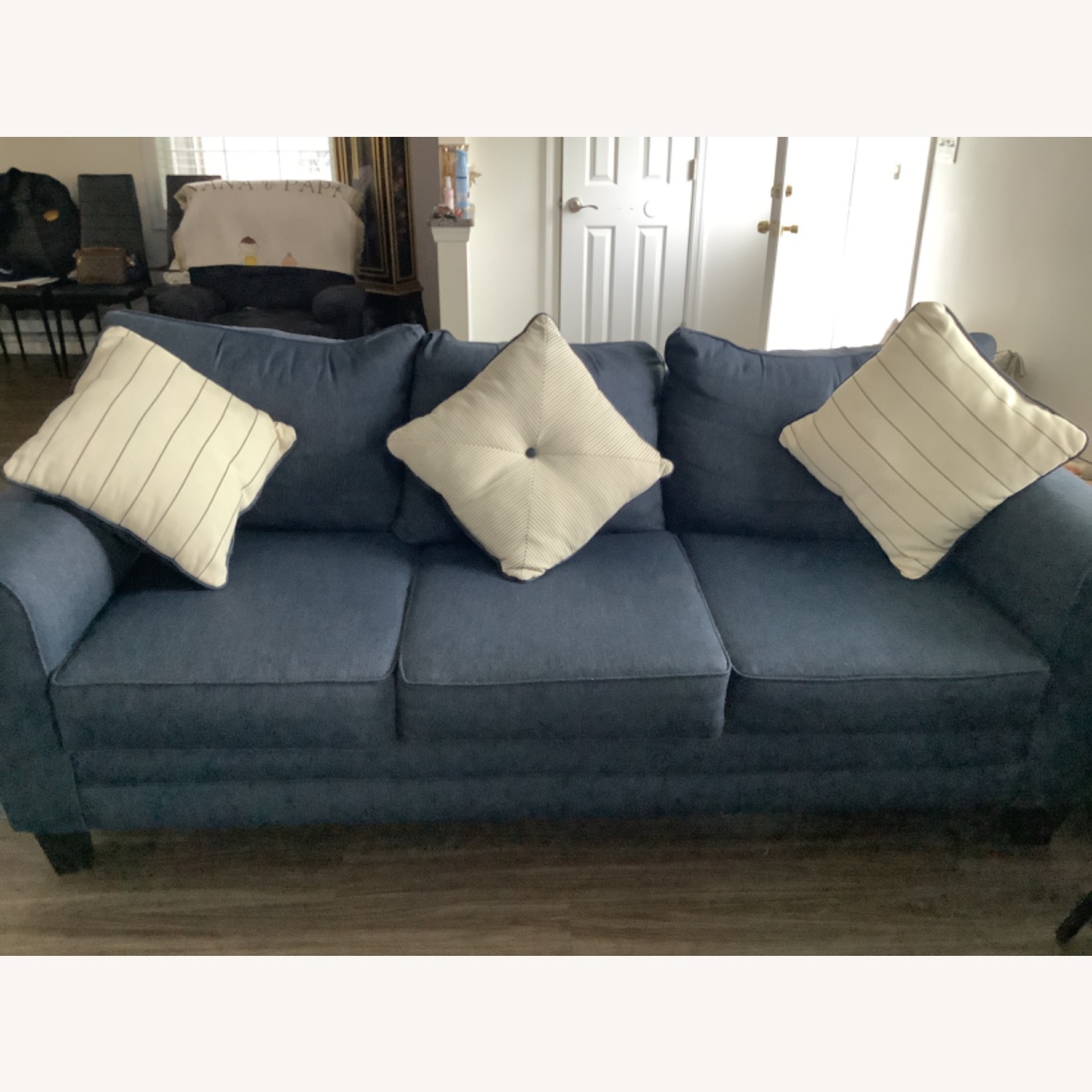 McKinley Blue 3+ Seater Sofa - image-1