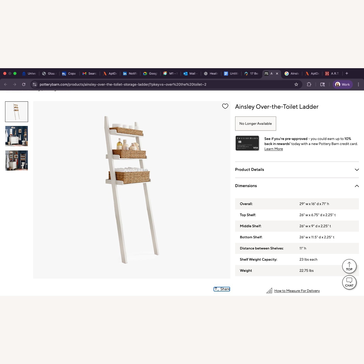 Pottery Barn White Wicker Wall Shelf - image-1