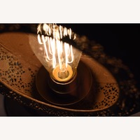 Round Rustic Metal Lantern Style Lamp