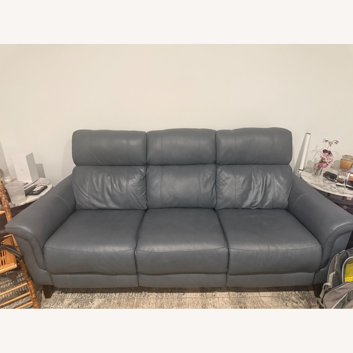 Rooms To Go Leather Dual Power Reclining Sofa - image-1