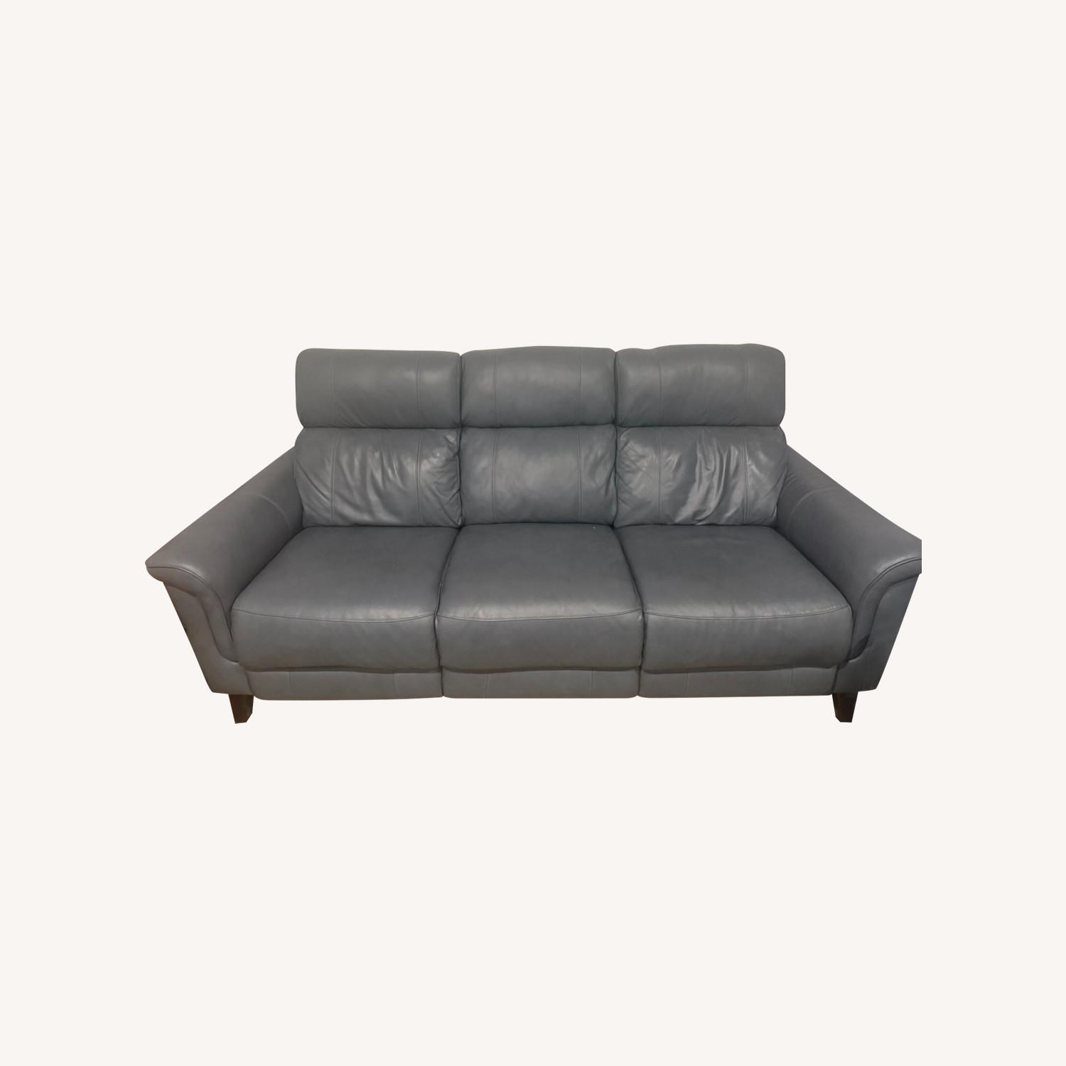 Rooms To Go Leather Dual Power Reclining Sofa - image-0