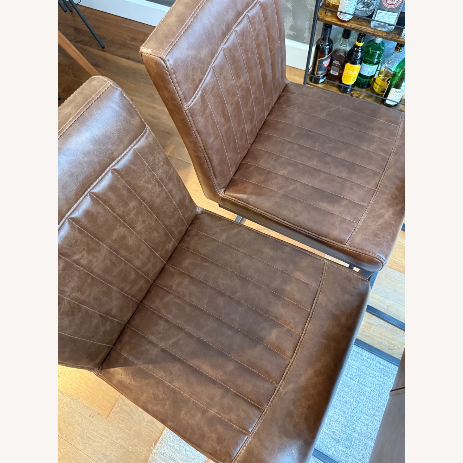 Mercury Row Dark Brown Faux Leather Stools - image-3