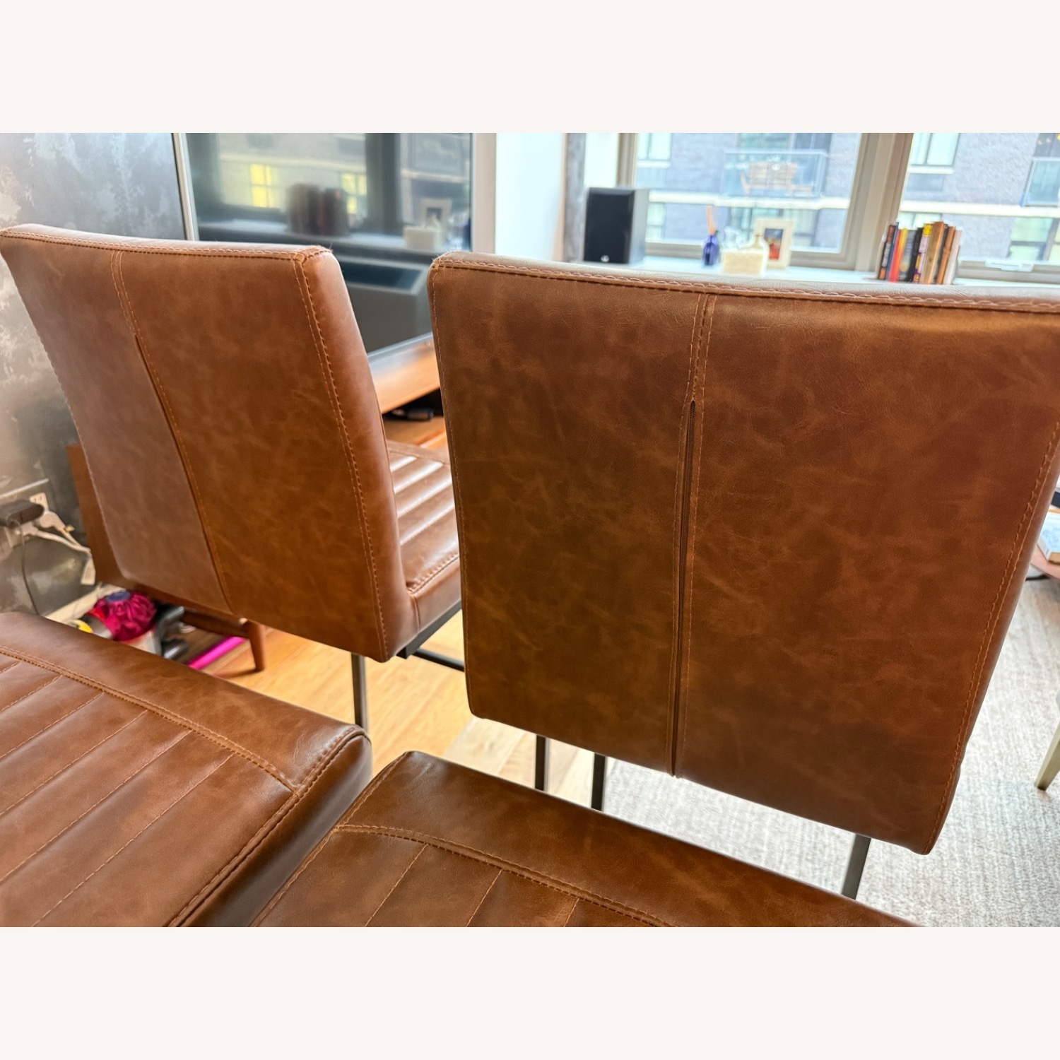 Mercury Row Dark Brown Faux Leather Stools - image-5