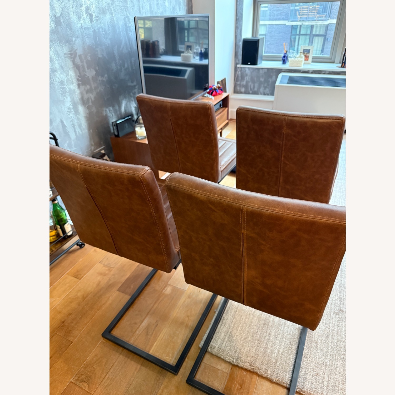 Mercury Row Dark Brown Faux Leather Stools - image-2