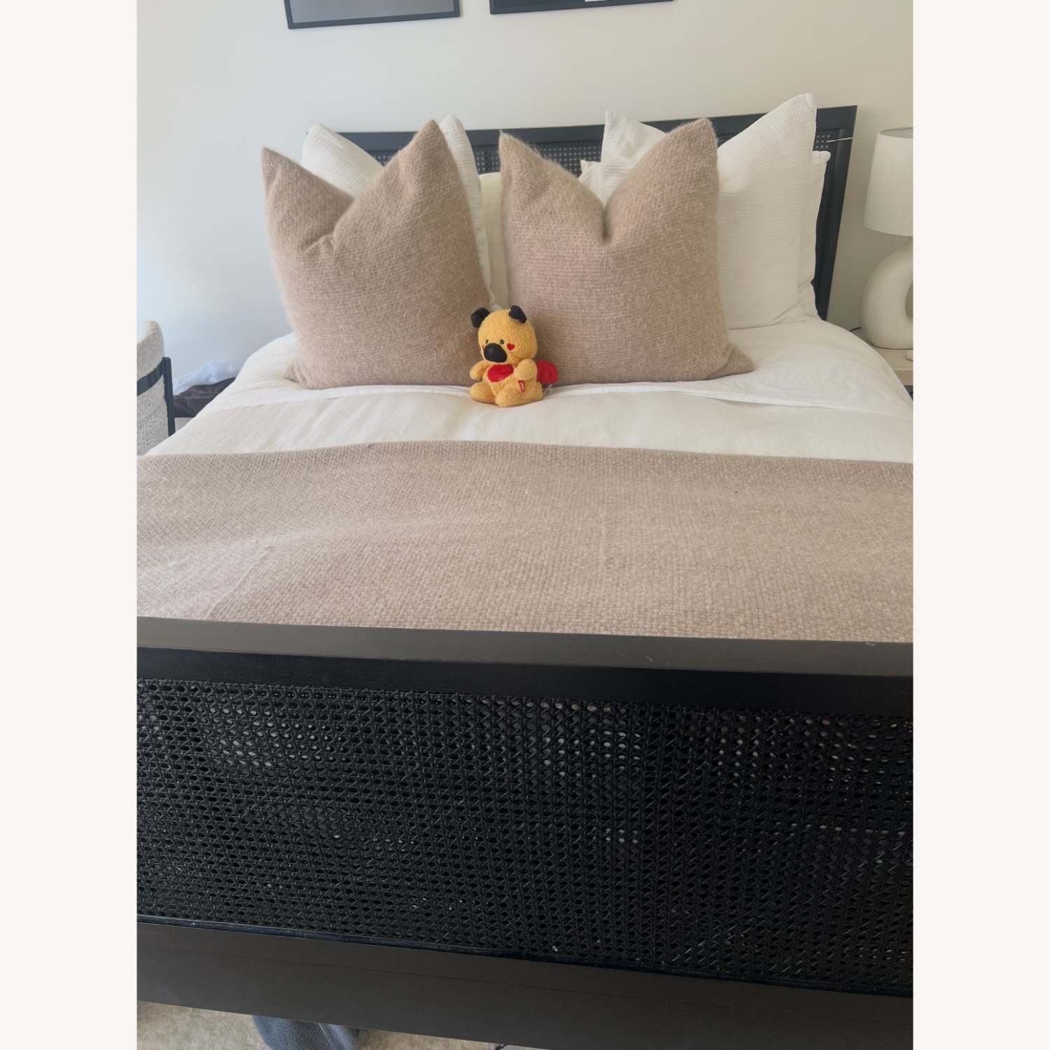 CB2 Maeve Black Cane Queen Bed - image-1