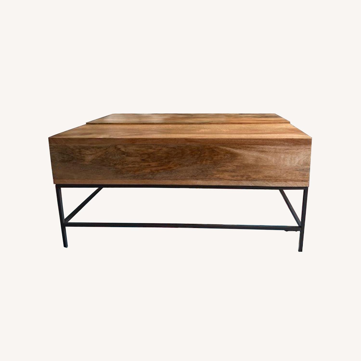 West Elm Light Brown Wood Coffee Table - image-10