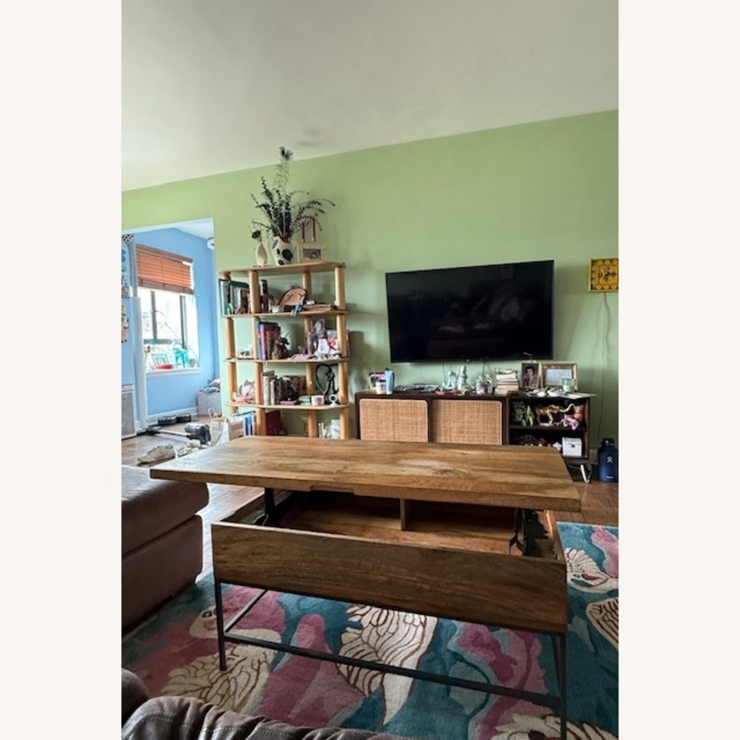 West Elm Light Brown Wood Coffee Table - image-5