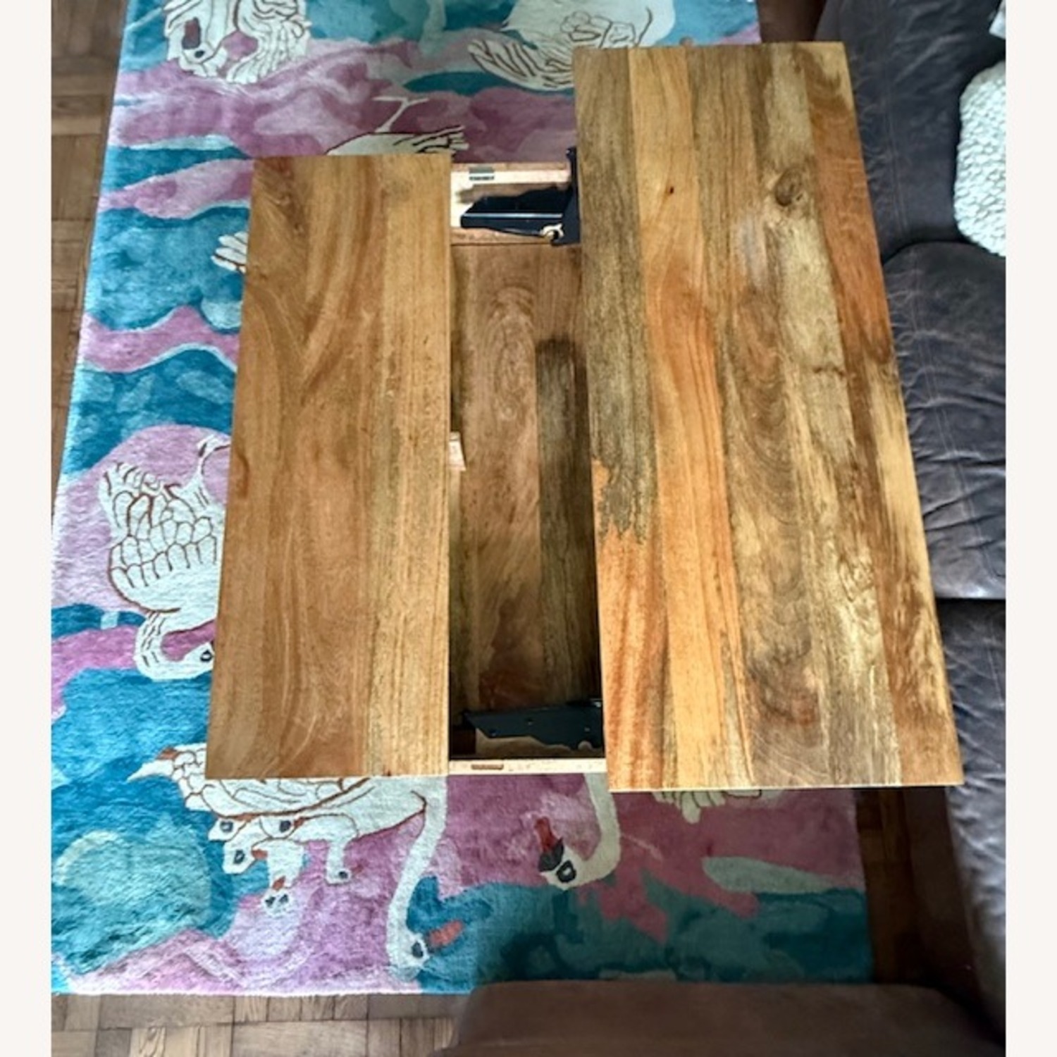 West Elm Light Brown Wood Coffee Table - image-7