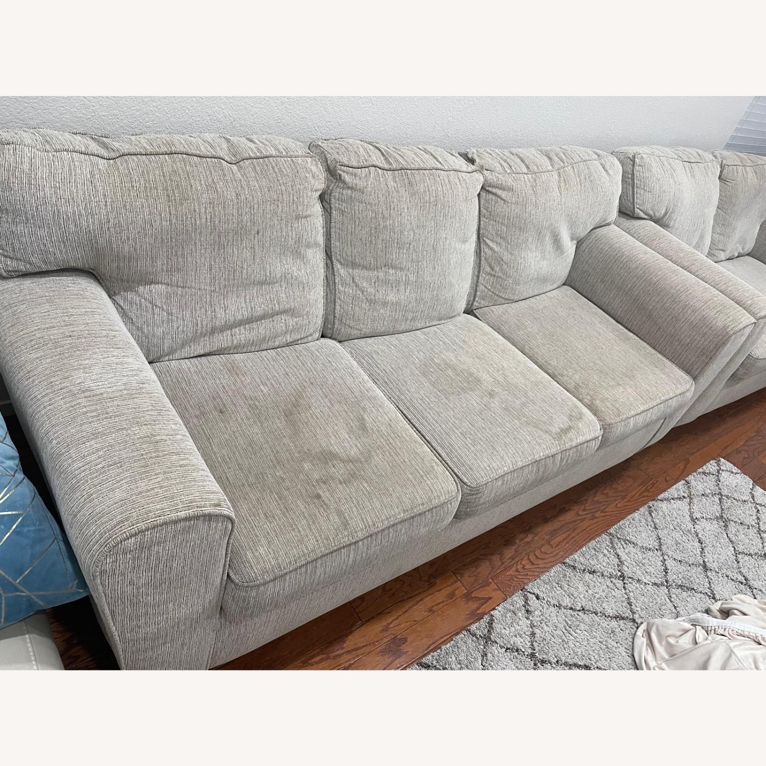 Natural Fabric 3+ Seater Sofa - image-3
