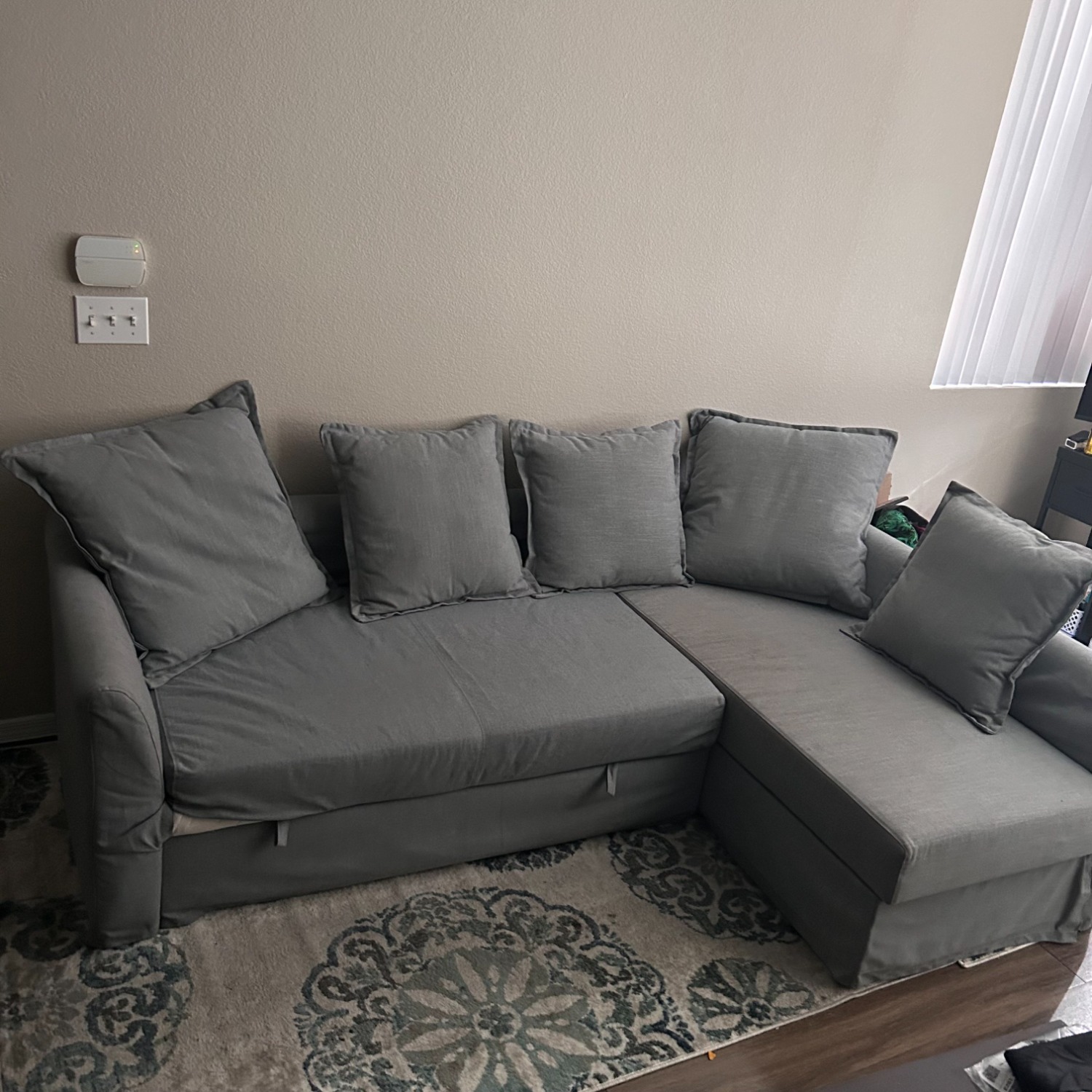 IKEA HOLMSUND Light Gray Fabric Sleeper Sofa - image-3