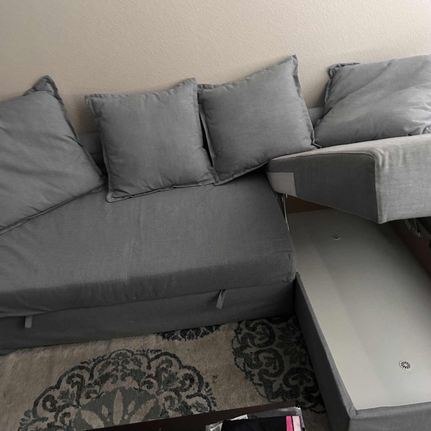 IKEA HOLMSUND Light Gray Fabric Sleeper Sofa - image-2