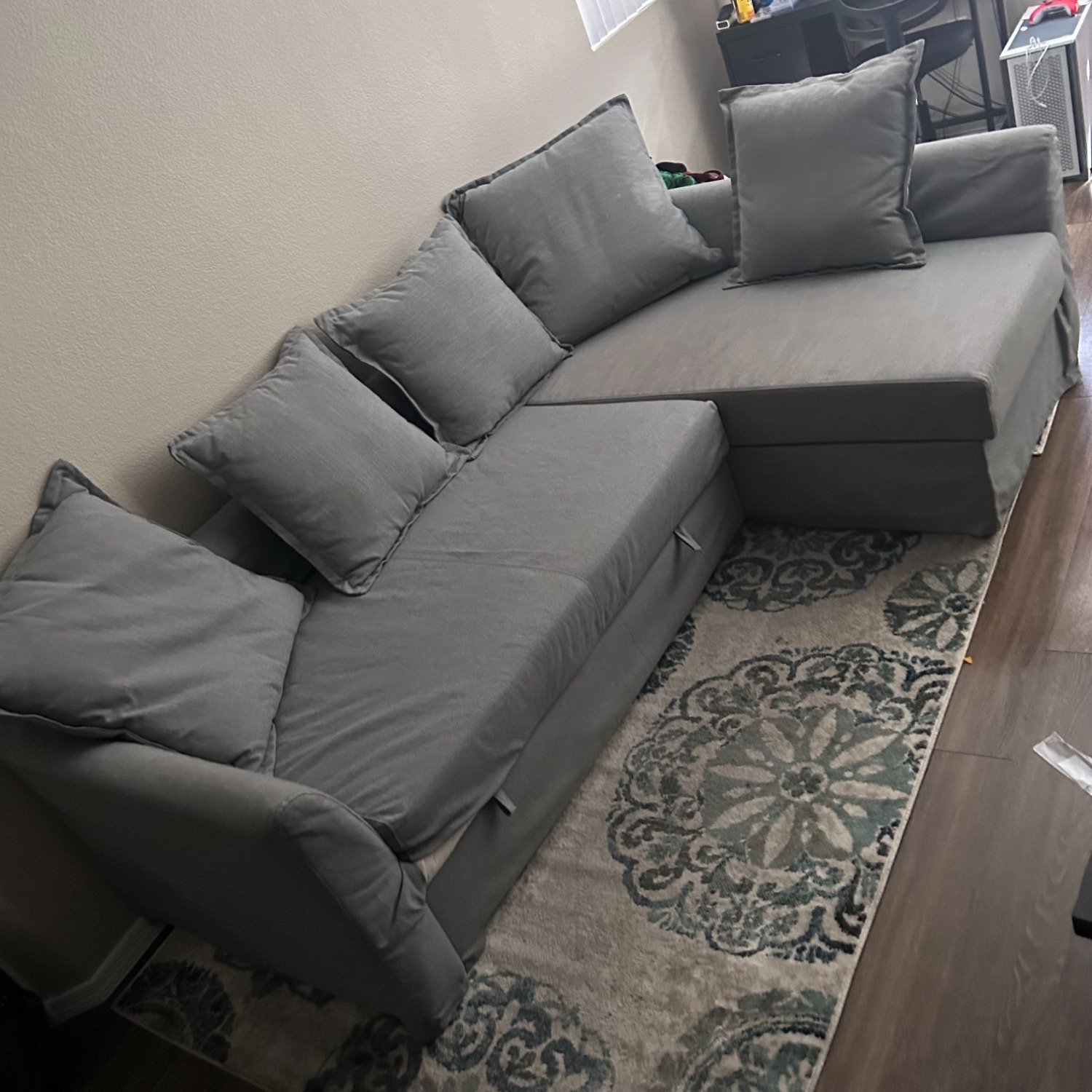 IKEA HOLMSUND Light Gray Fabric Sleeper Sofa - image-4