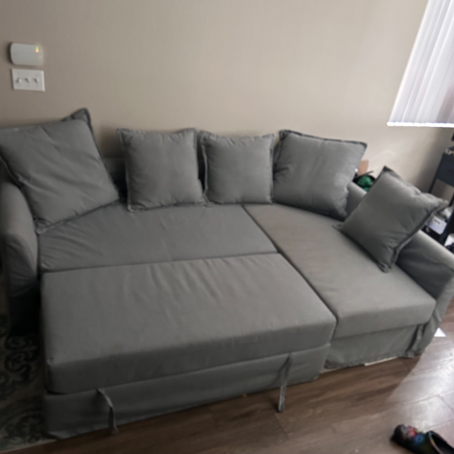 IKEA HOLMSUND Light Gray Fabric Sleeper Sofa - image-5