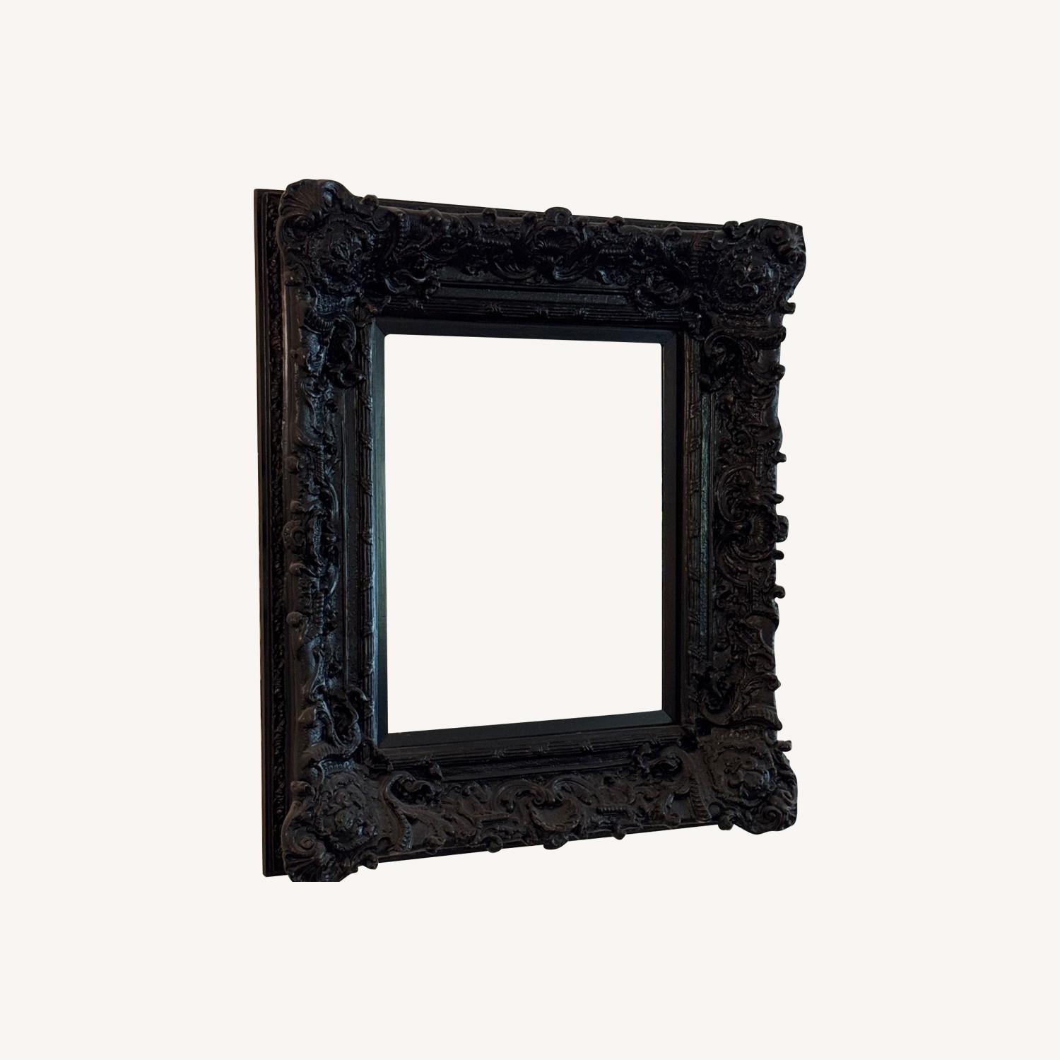 Black Resin Ornate Wall Mirror - image-0