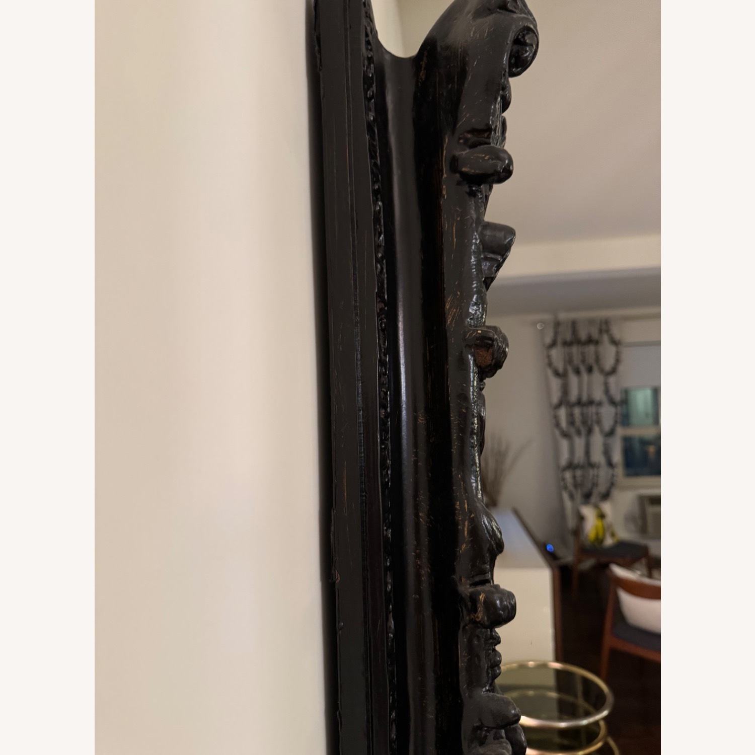 Black Resin Ornate Wall Mirror - image-2