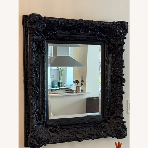 Used Black Resin Ornate Wall Mirror for sale on AptDeco