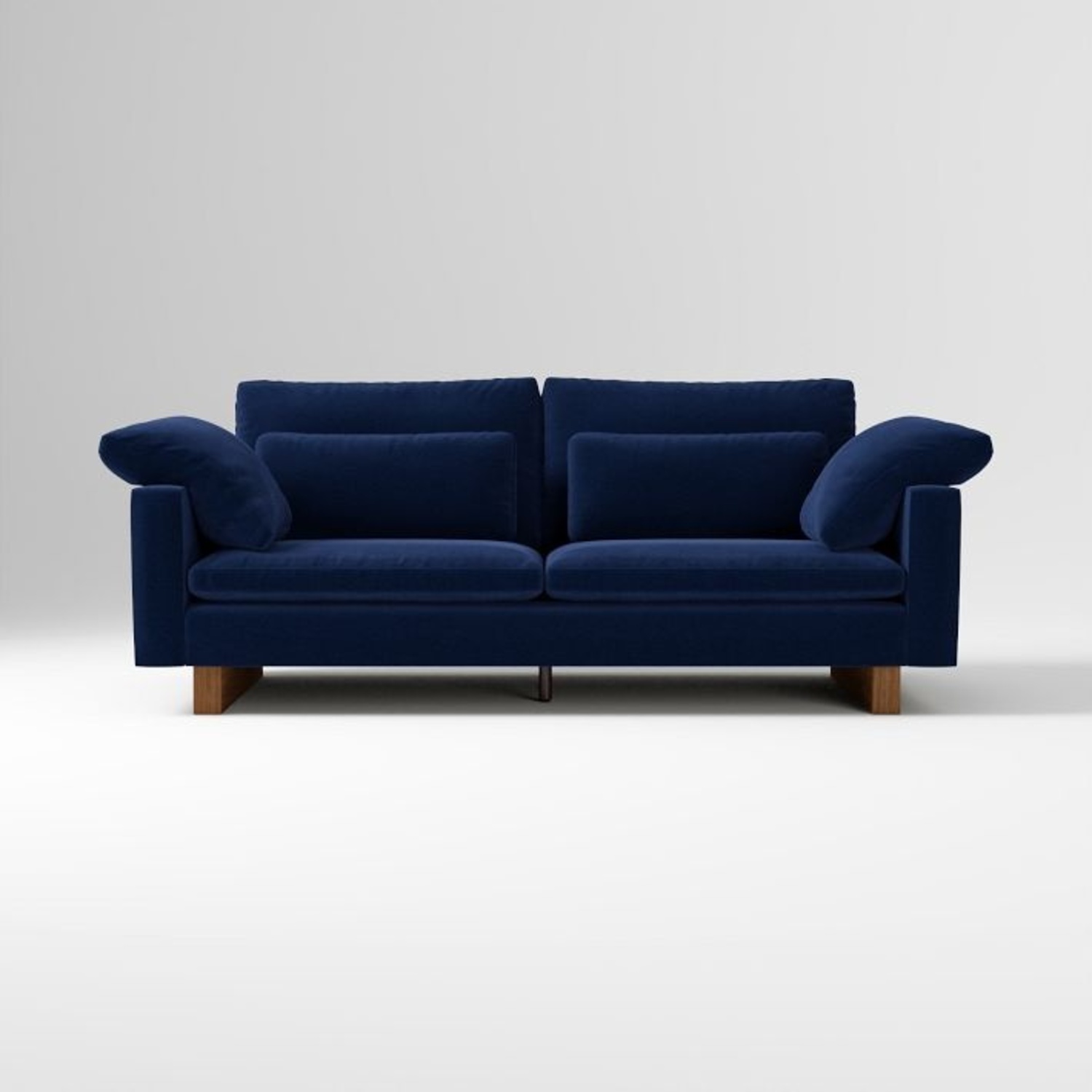 West Elm Harmony Blue Velvet 2 Seater Sofa - image-5