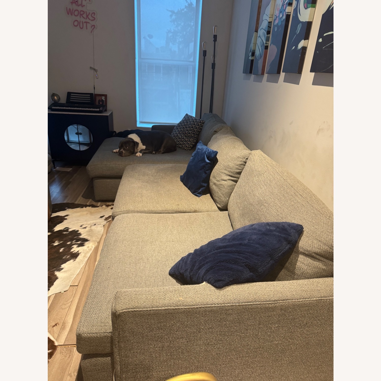 Crate & Barrel Lounge Light Gray Chaise Lounge - image-2