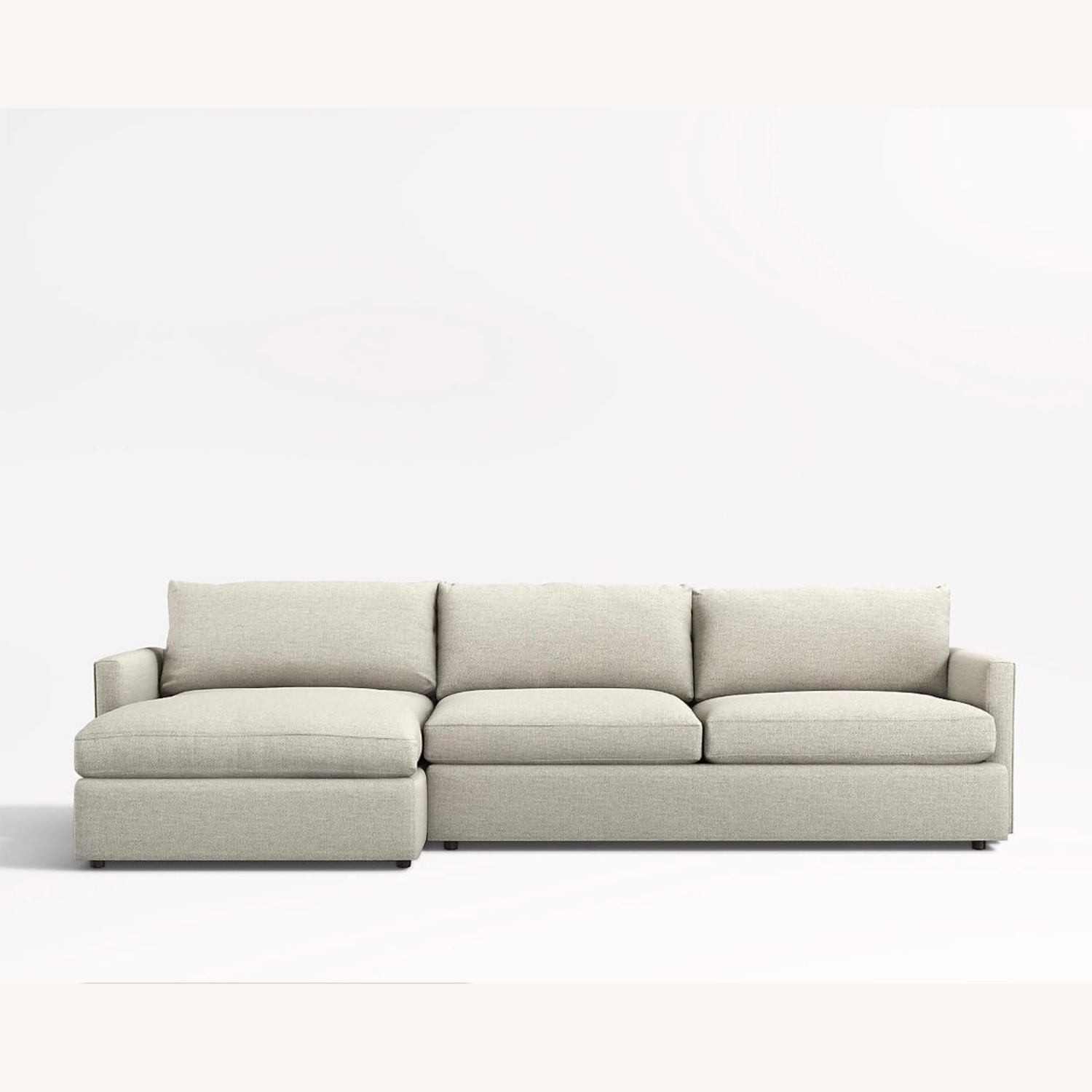 Crate & Barrel Lounge Light Gray Chaise Lounge - image-1