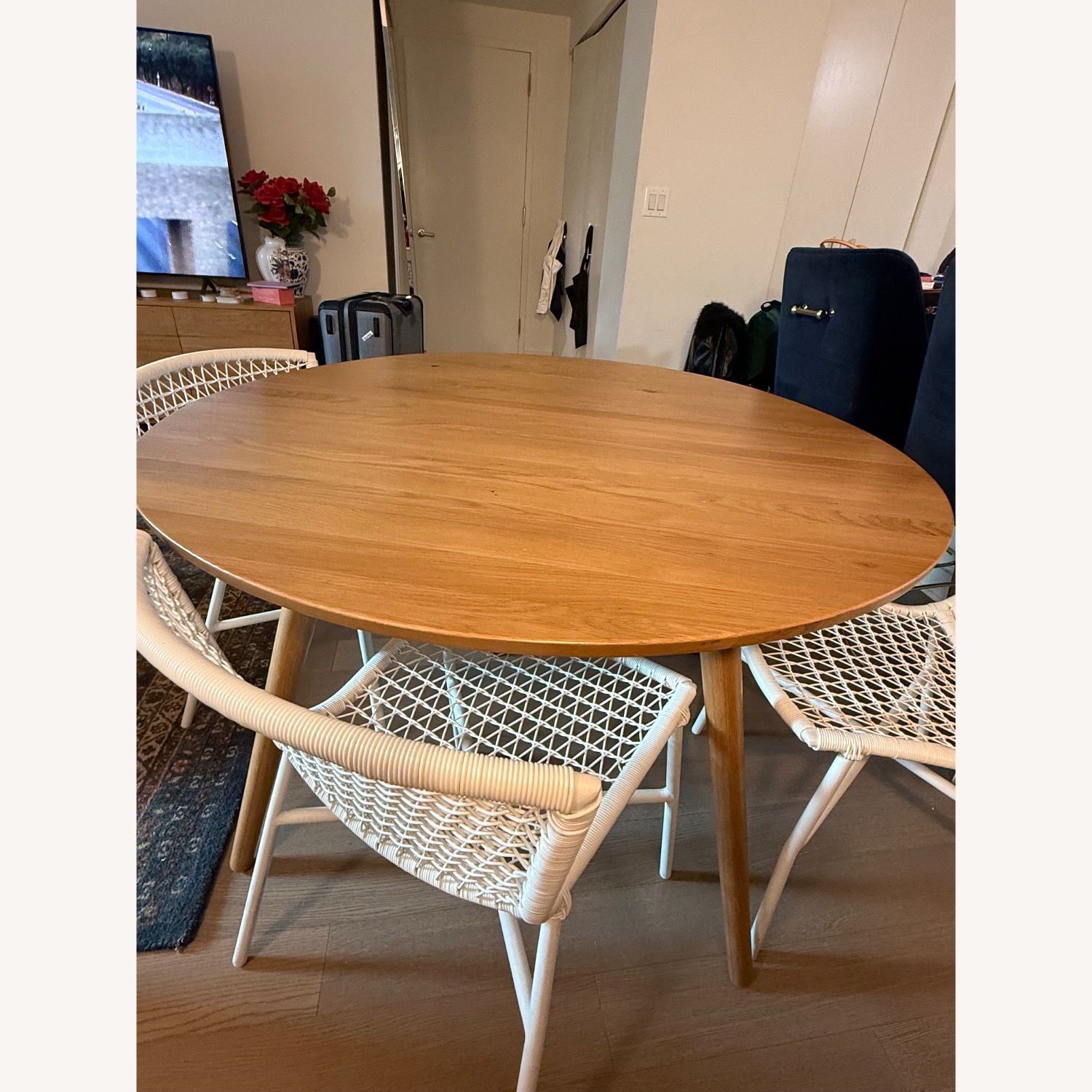 Article Seno 47" Round Dining Table - Oak - AptDeco