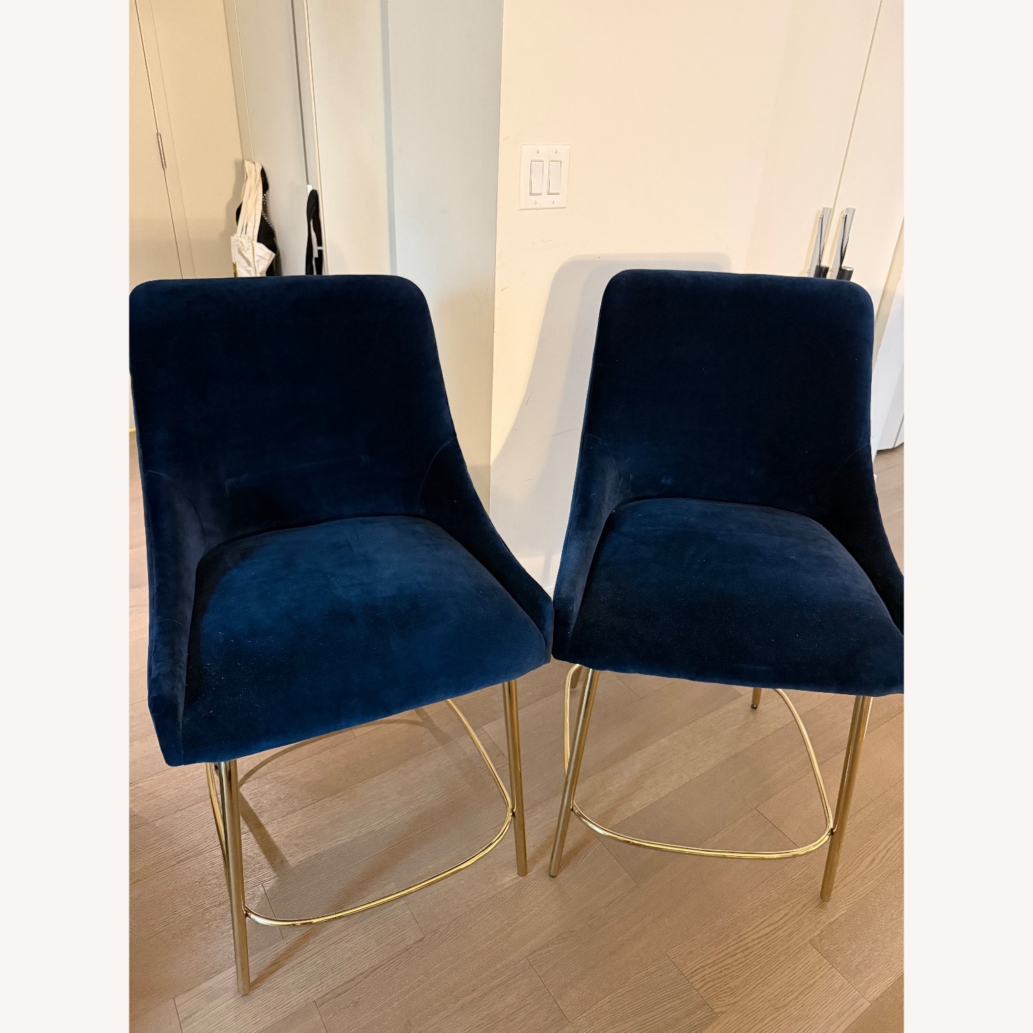 Anthropologie Velvet Elowen Bar Stools - image-1