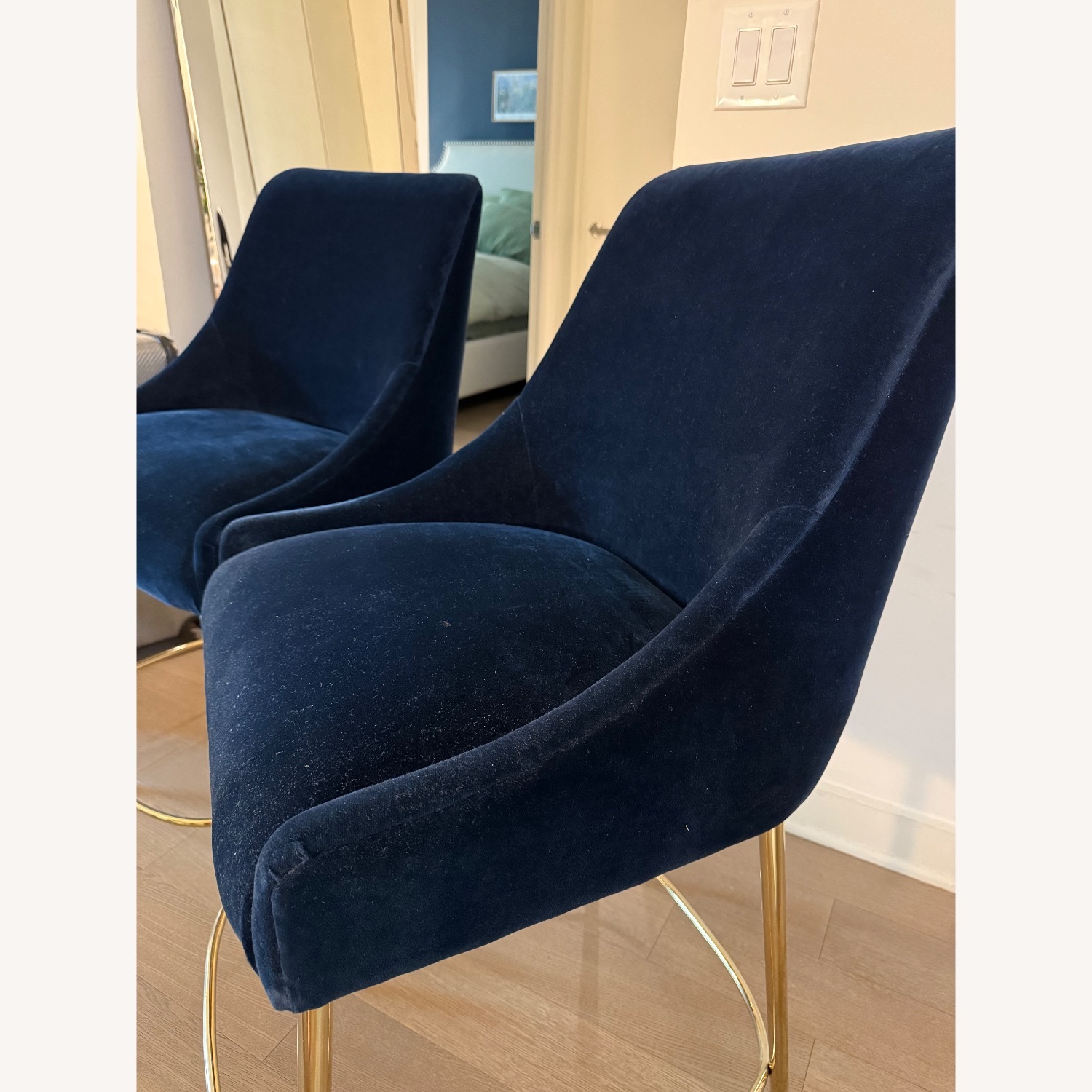 Anthropologie Velvet Elowen Bar Stools - image-3