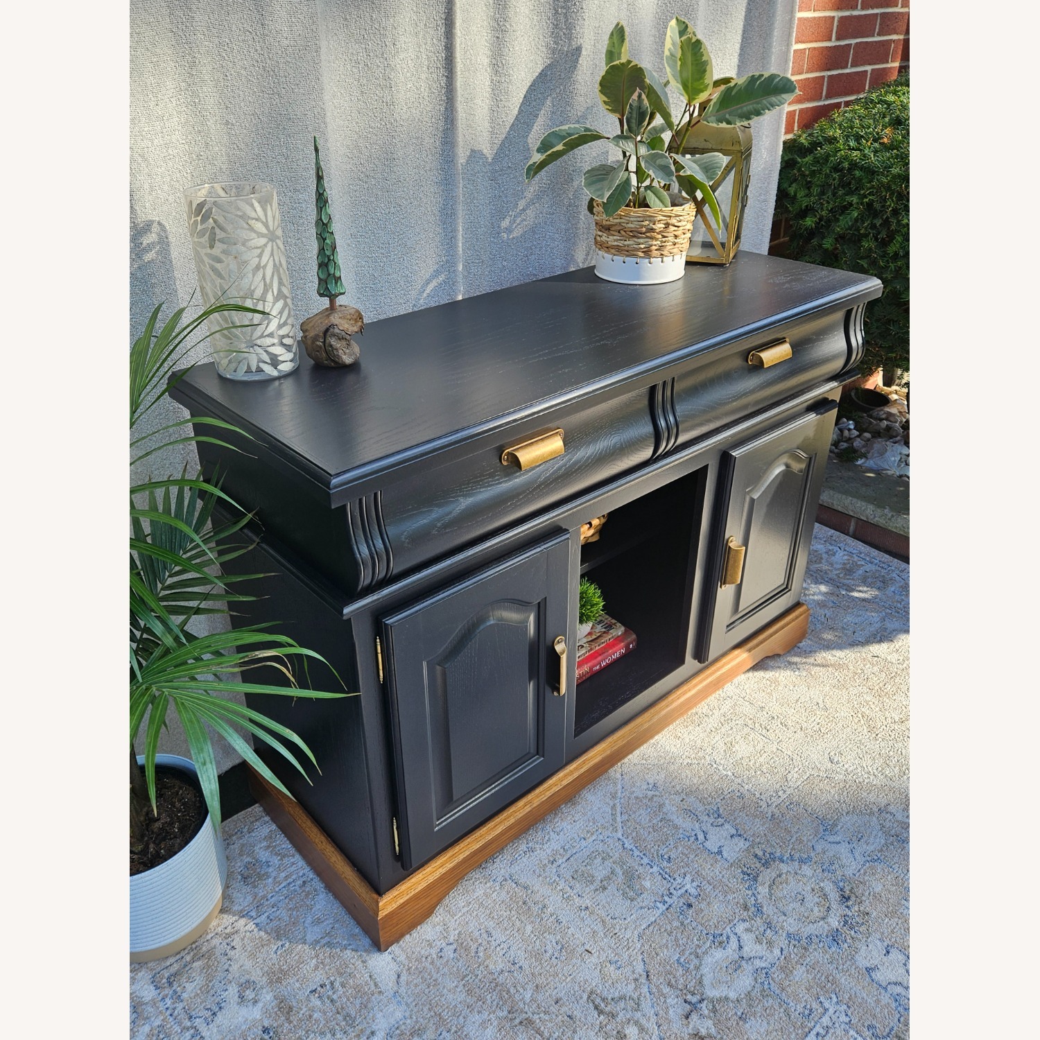 Modern Black Solid Oak Sideboard/ Buffet - image-3