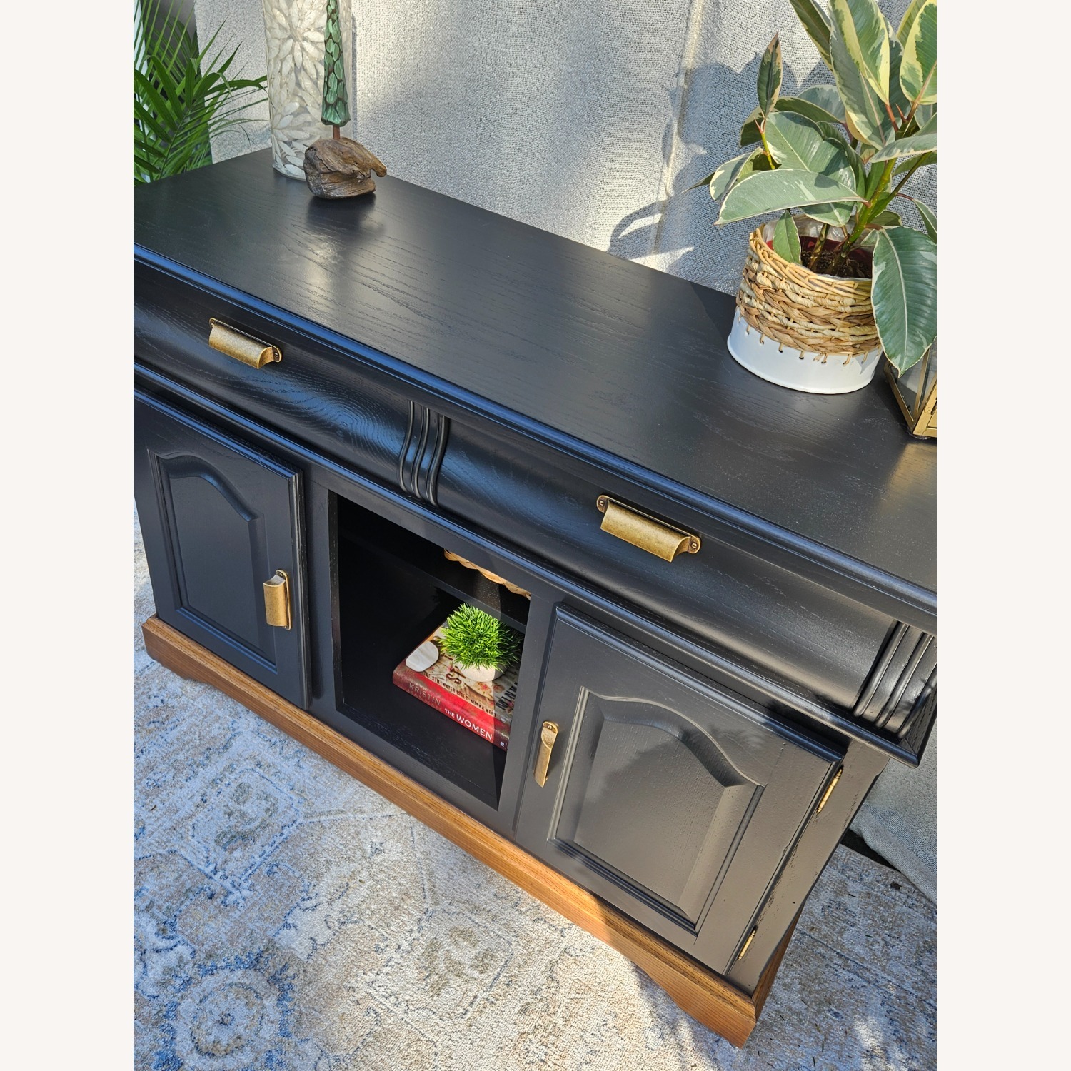 Modern Black Solid Oak Sideboard/ Buffet - image-4