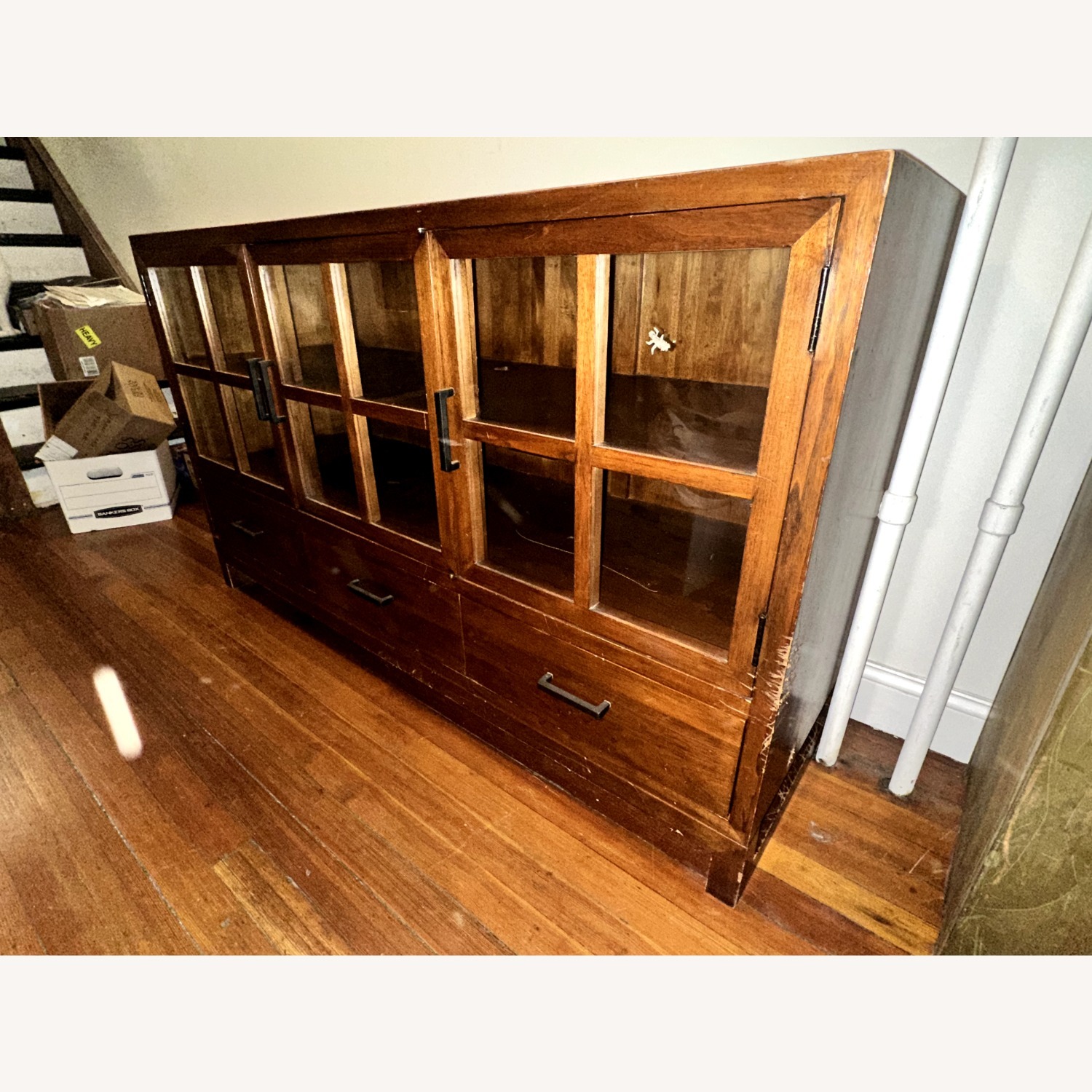 Solid Wood and Glass Sideboard / Credenza - image-2