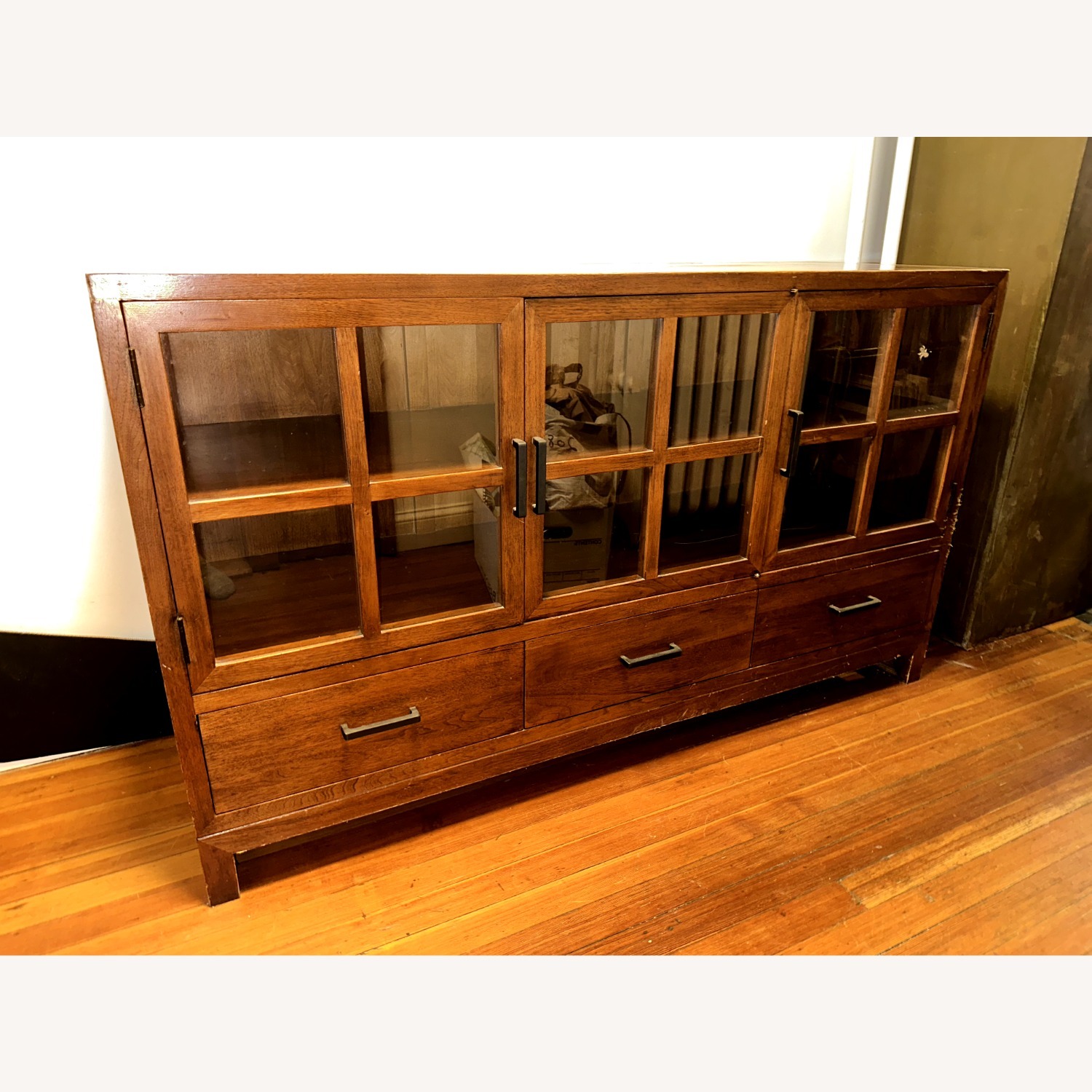 Solid Wood and Glass Sideboard / Credenza - image-1
