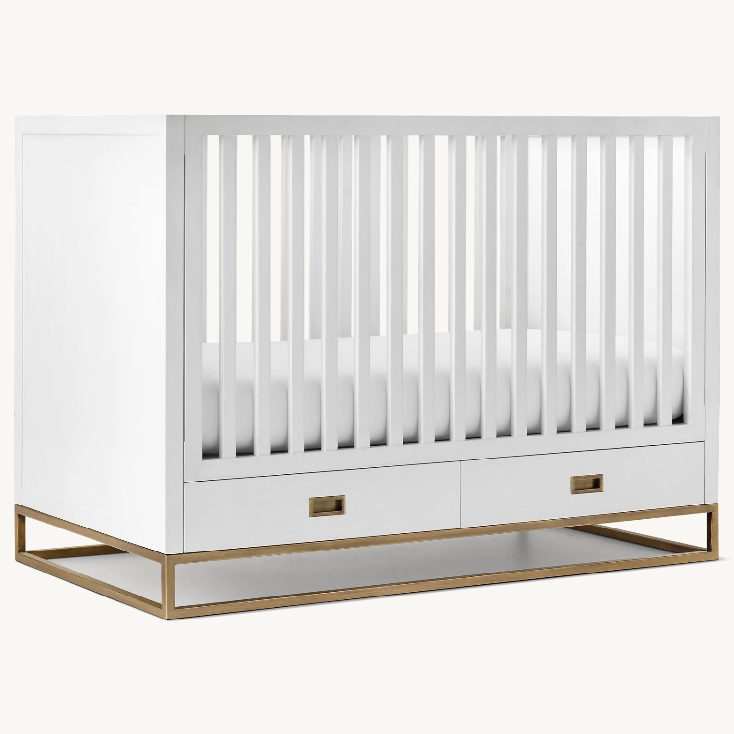 Restoration Hardware White Avalon Storage Crib - image-0