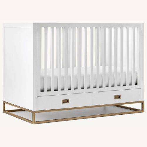 Used Restoration Hardware White Avalon Storage Crib for sale on AptDeco