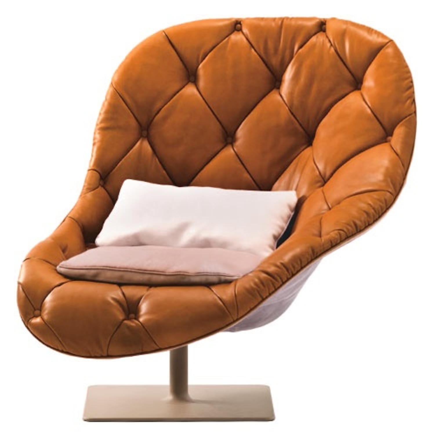 Moroso Orange Leather Armchair - image-5