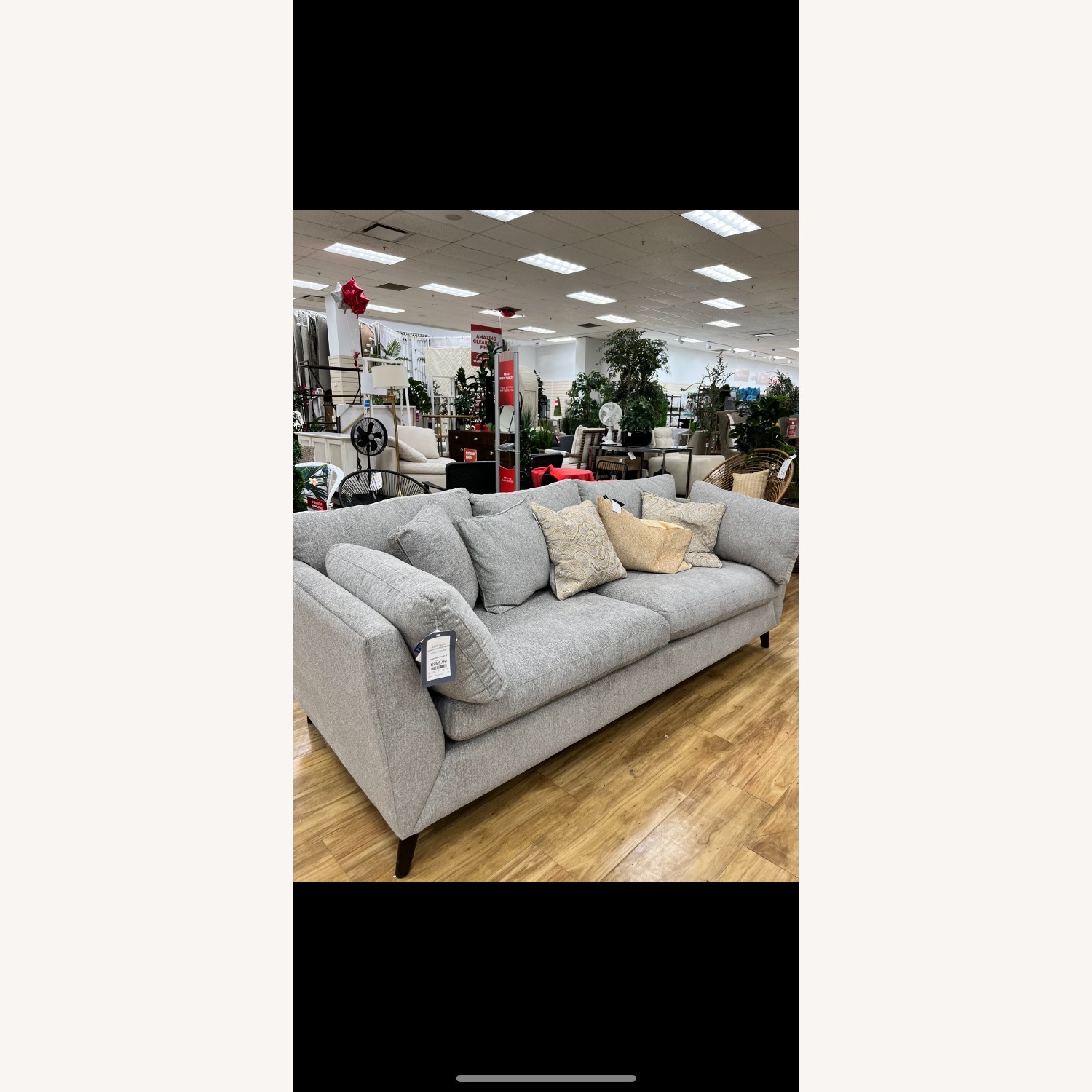 Home Goods Light Gray Fabric 3+ Seater Sofa - image-1