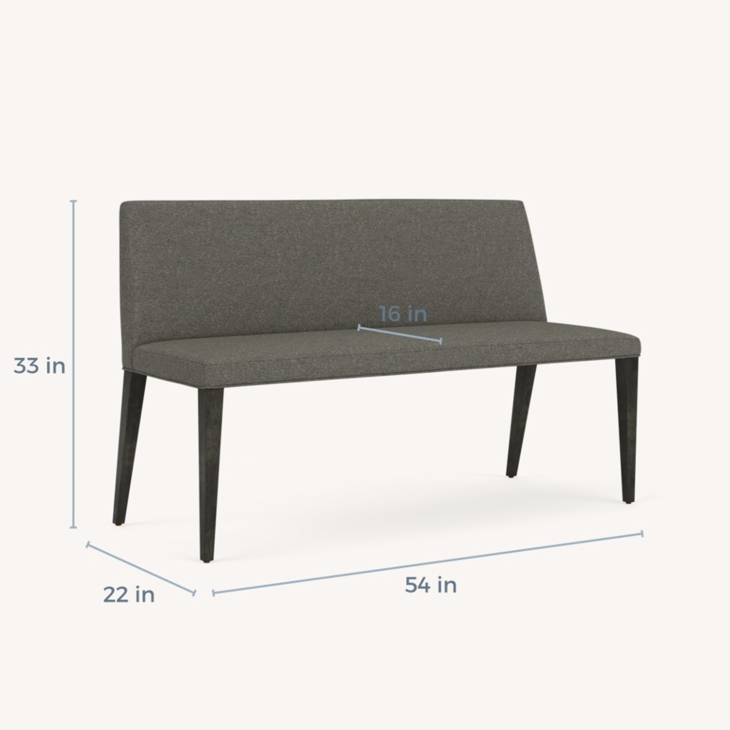 Room & Board Ava Dark Gray Wood Bench - image-4