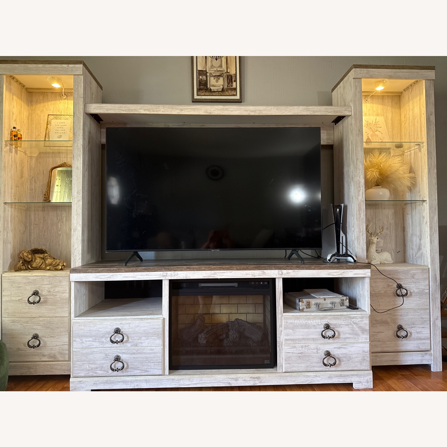 Ashley Furniture Willowton 4-Piece Entertainment Center with 63'' TV Stand - image-2