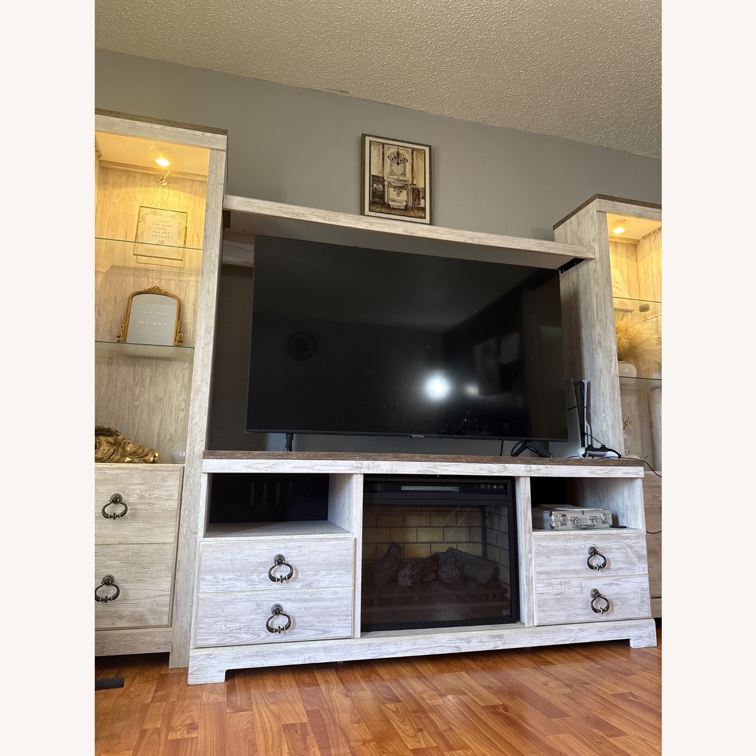 Ashley Furniture Willowton 4-Piece Entertainment Center with 63'' TV Stand - image-3