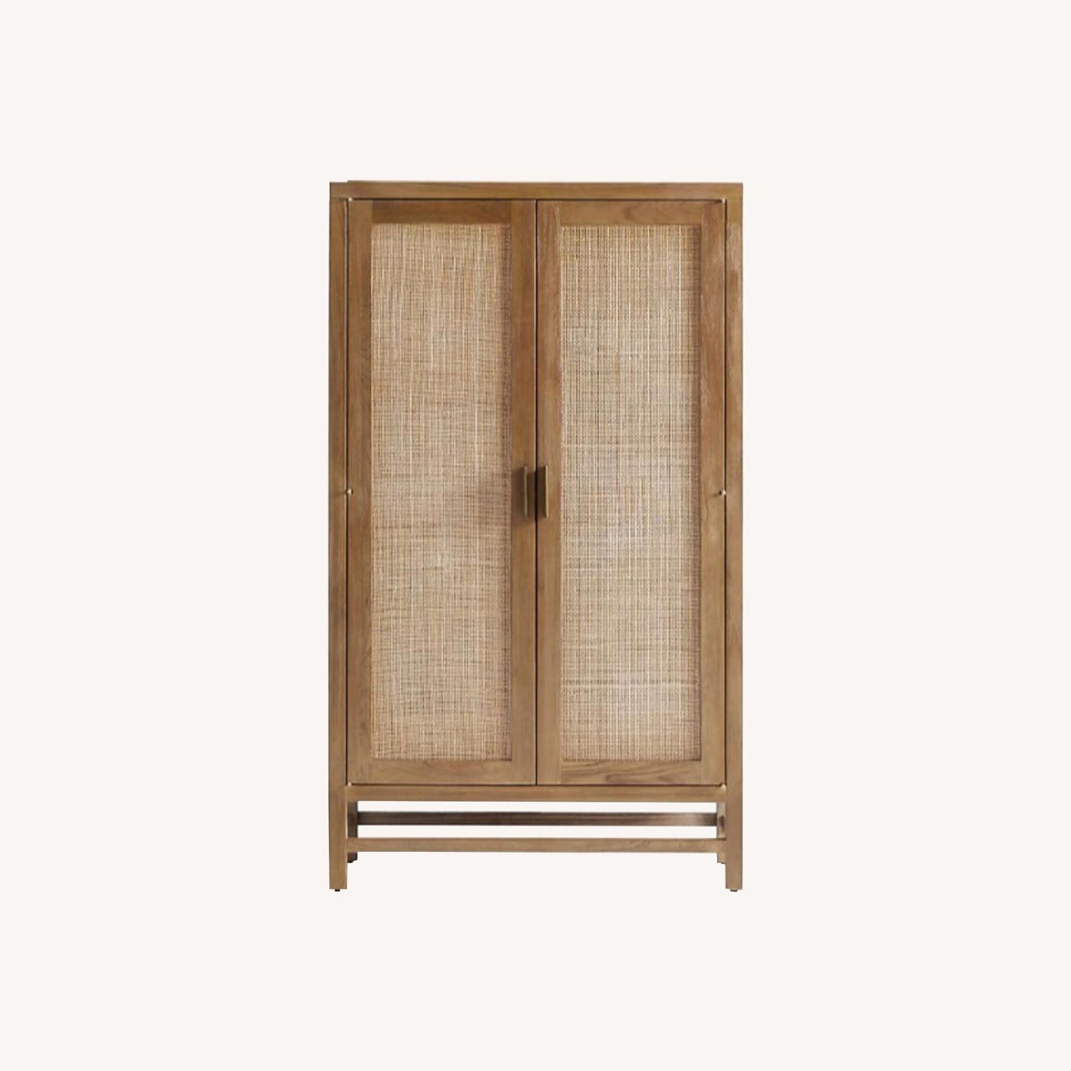 Crate & Barrel Blake Modular Light Brown Wood Armoire - image-0