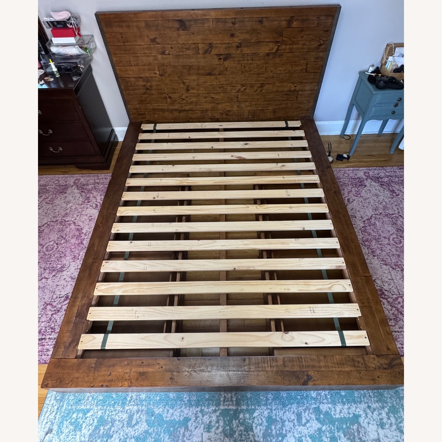 Pottery Barn Big Daddy Dark Brown Wood Queen Bed - image-5