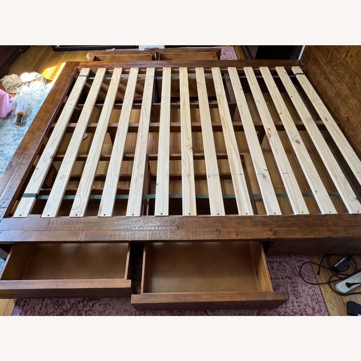 Pottery Barn Big Daddy Dark Brown Wood Queen Bed - image-3