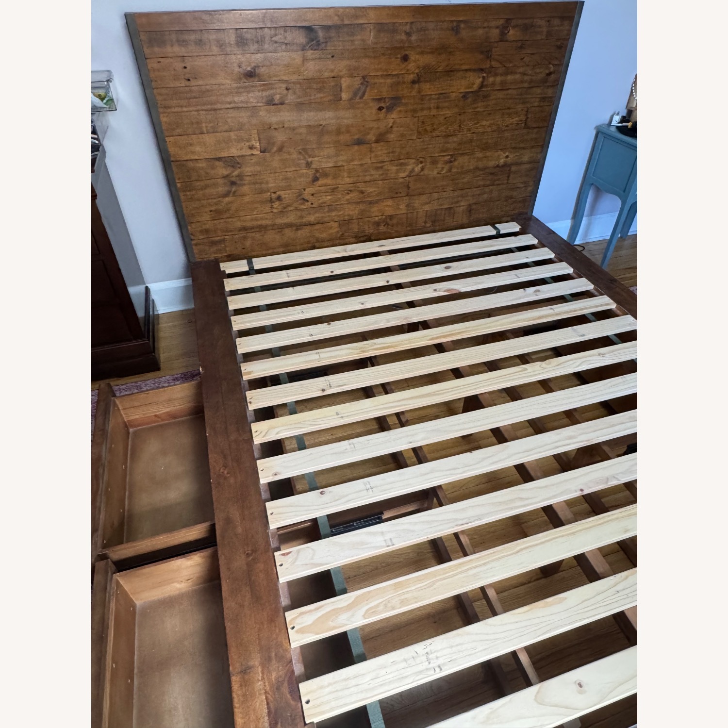 Pottery Barn Big Daddy Dark Brown Wood Queen Bed - image-2