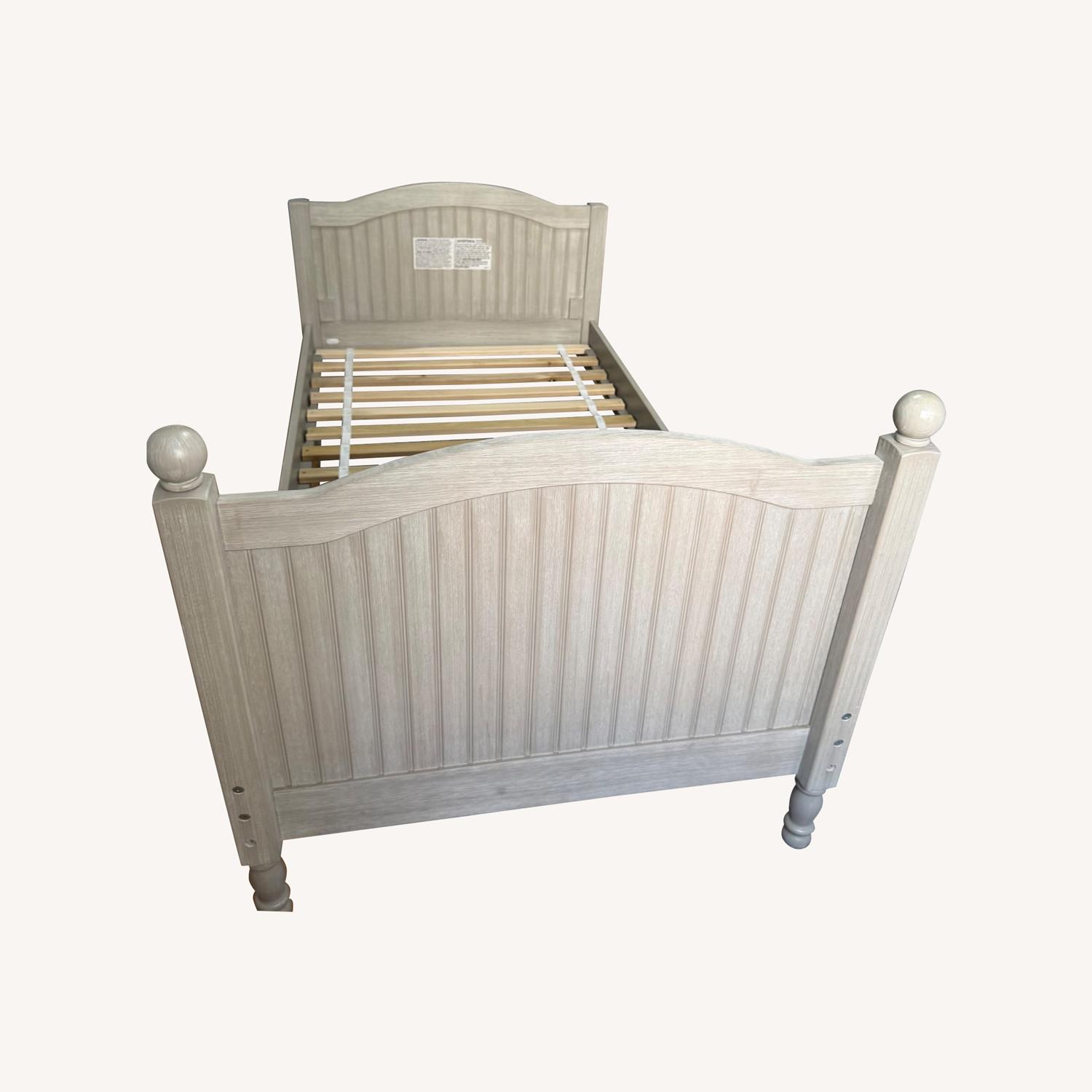 Pottery Barn Kids Catalina Light Gray Wood Twin Bed - image-0