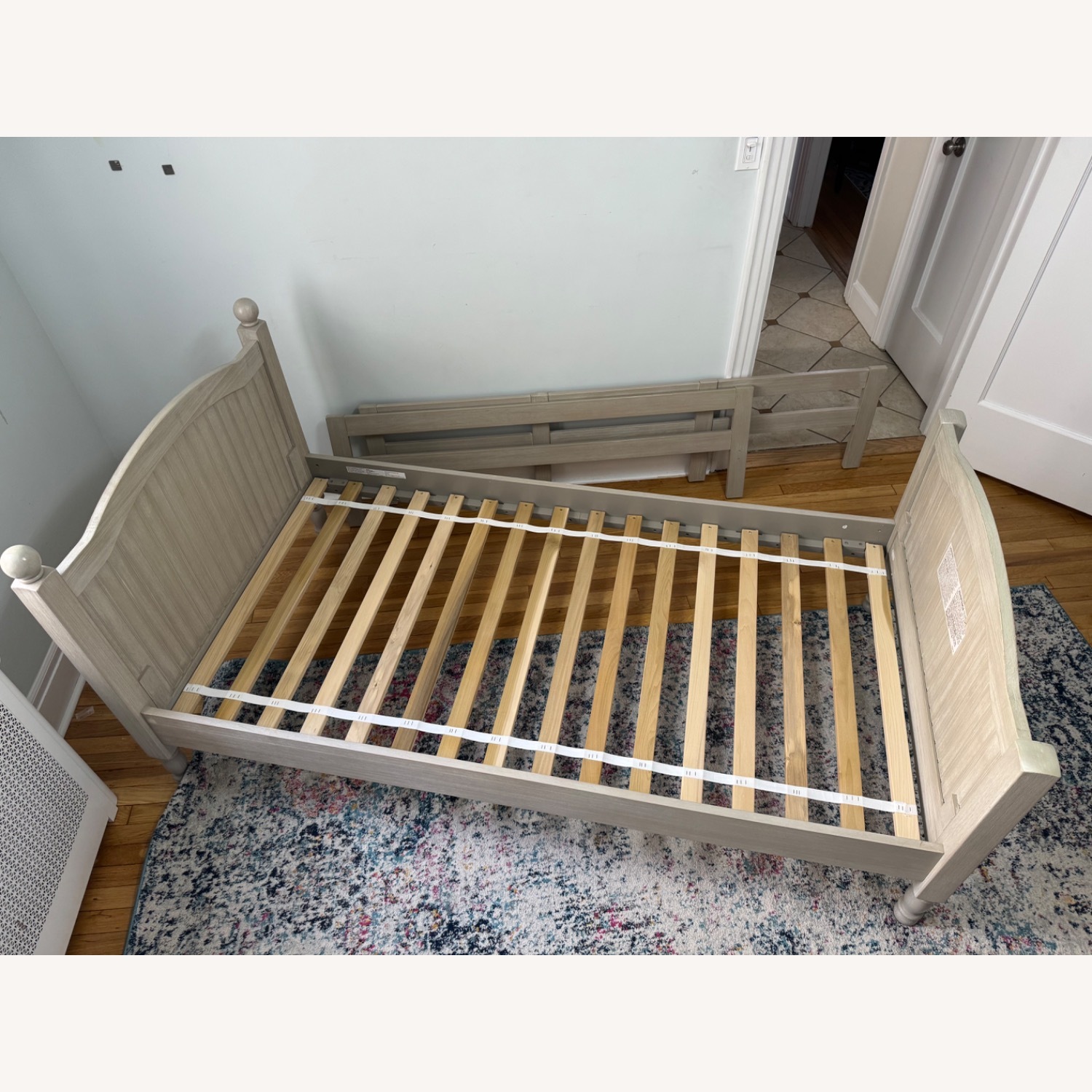 Pottery Barn Kids Catalina Light Gray Wood Twin Bed - image-11